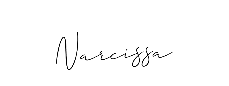 It looks lik you need a new signature style for name Narcissa. Design unique handwritten (Allison_Script) signature with our free signature maker in just a few clicks. Narcissa signature style 2 images and pictures png