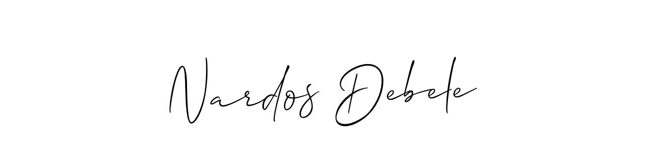 How to make Nardos Debele name signature. Use Allison_Script style for creating short signs online. This is the latest handwritten sign. Nardos Debele signature style 2 images and pictures png