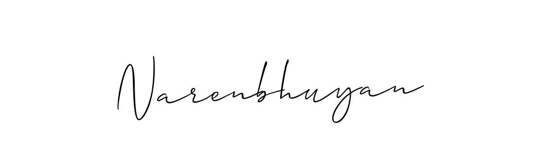How to make Narenbhuyan name signature. Use Allison_Script style for creating short signs online. This is the latest handwritten sign. Narenbhuyan signature style 2 images and pictures png