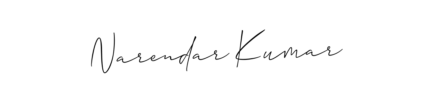 How to make Narendar Kumar signature? Allison_Script is a professional autograph style. Create handwritten signature for Narendar Kumar name. Narendar Kumar signature style 2 images and pictures png