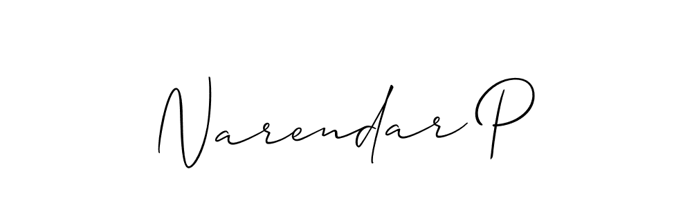 Narendar P stylish signature style. Best Handwritten Sign (Allison_Script) for my name. Handwritten Signature Collection Ideas for my name Narendar P. Narendar P signature style 2 images and pictures png
