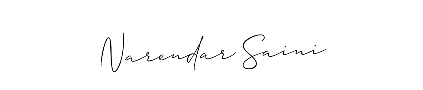 Allison_Script is a professional signature style that is perfect for those who want to add a touch of class to their signature. It is also a great choice for those who want to make their signature more unique. Get Narendar Saini name to fancy signature for free. Narendar Saini signature style 2 images and pictures png
