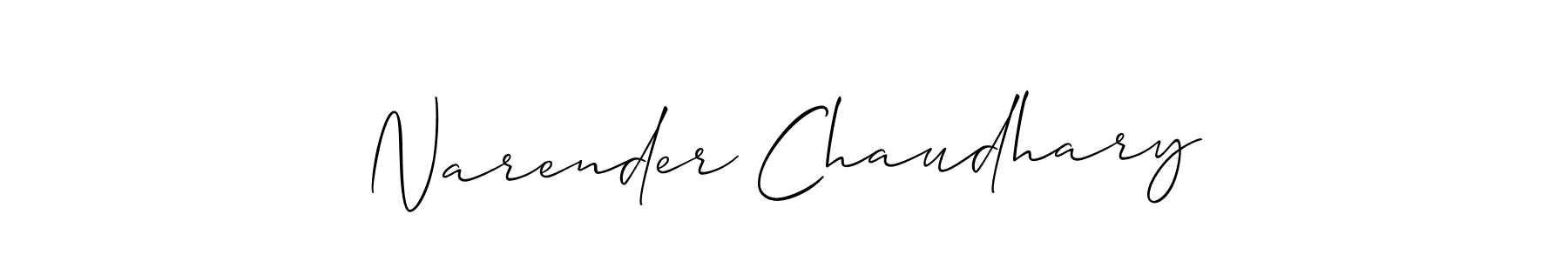 The best way (Allison_Script) to make a short signature is to pick only two or three words in your name. The name Narender Chaudhary include a total of six letters. For converting this name. Narender Chaudhary signature style 2 images and pictures png