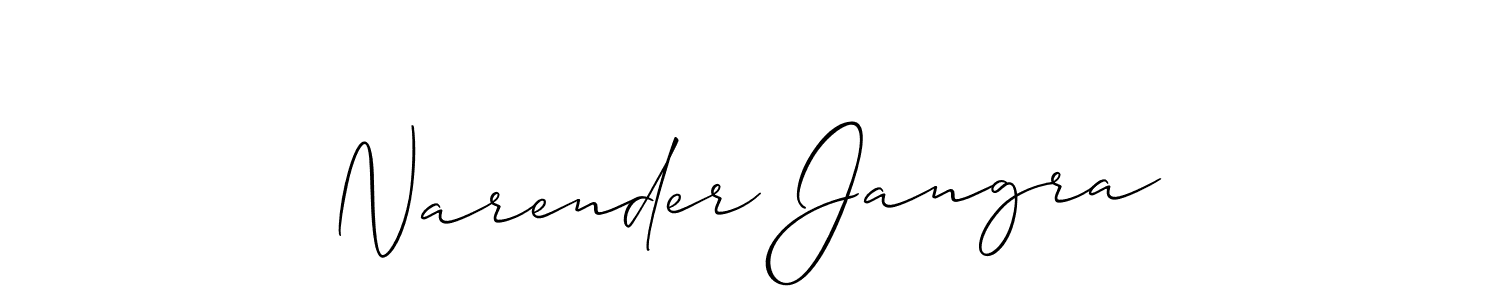 The best way (Allison_Script) to make a short signature is to pick only two or three words in your name. The name Narender Jangra include a total of six letters. For converting this name. Narender Jangra signature style 2 images and pictures png