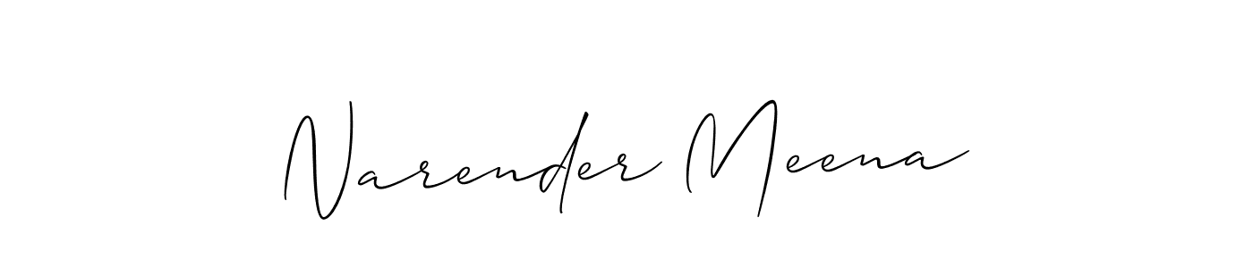 The best way (Allison_Script) to make a short signature is to pick only two or three words in your name. The name Narender Meena include a total of six letters. For converting this name. Narender Meena signature style 2 images and pictures png