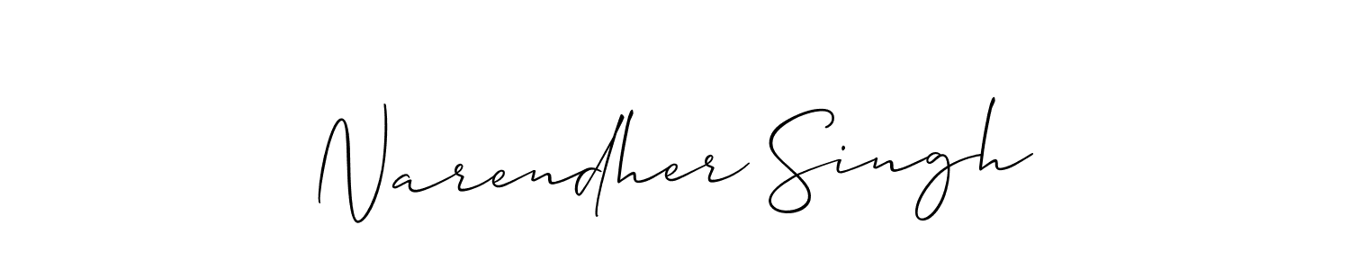 Make a short Narendher Singh signature style. Manage your documents anywhere anytime using Allison_Script. Create and add eSignatures, submit forms, share and send files easily. Narendher Singh signature style 2 images and pictures png