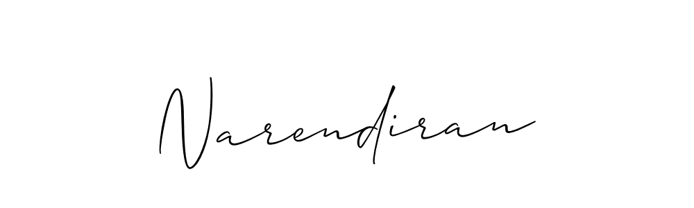 Make a beautiful signature design for name Narendiran. With this signature (Allison_Script) style, you can create a handwritten signature for free. Narendiran signature style 2 images and pictures png