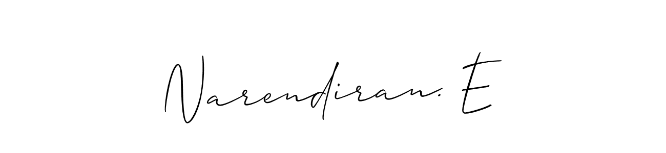 It looks lik you need a new signature style for name Narendiran. E. Design unique handwritten (Allison_Script) signature with our free signature maker in just a few clicks. Narendiran. E signature style 2 images and pictures png