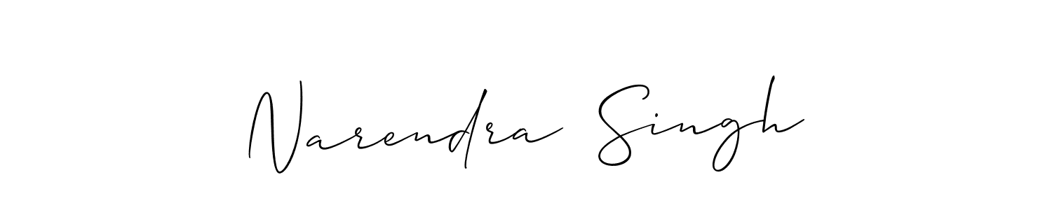 The best way (Allison_Script) to make a short signature is to pick only two or three words in your name. The name Narendra  Singh include a total of six letters. For converting this name. Narendra  Singh signature style 2 images and pictures png