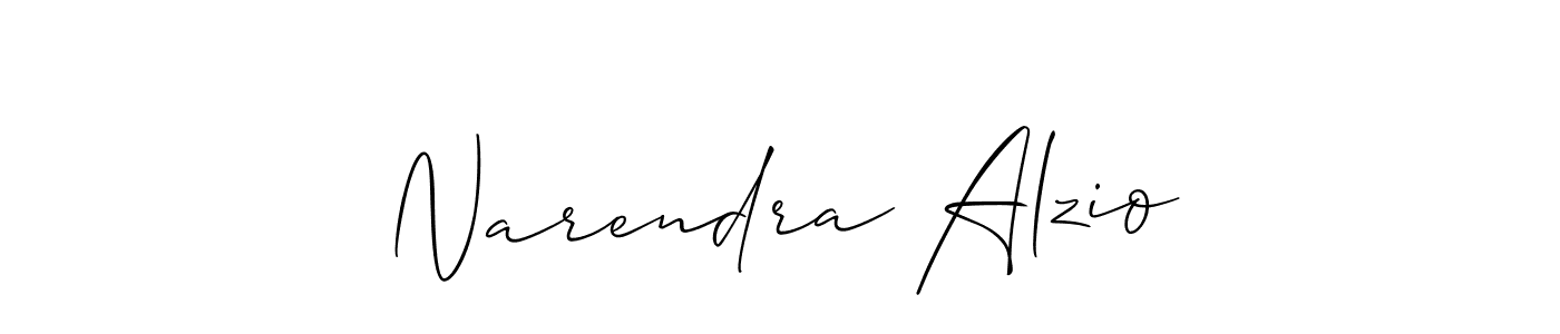 Make a short Narendra Alzio signature style. Manage your documents anywhere anytime using Allison_Script. Create and add eSignatures, submit forms, share and send files easily. Narendra Alzio signature style 2 images and pictures png