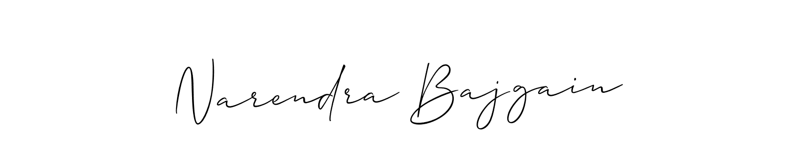 Also we have Narendra Bajgain name is the best signature style. Create professional handwritten signature collection using Allison_Script autograph style. Narendra Bajgain signature style 2 images and pictures png