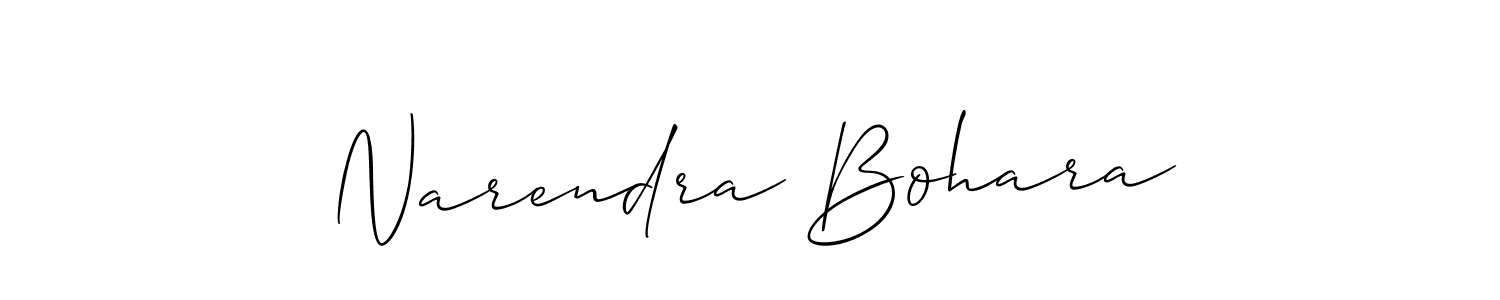 Allison_Script is a professional signature style that is perfect for those who want to add a touch of class to their signature. It is also a great choice for those who want to make their signature more unique. Get Narendra Bohara name to fancy signature for free. Narendra Bohara signature style 2 images and pictures png