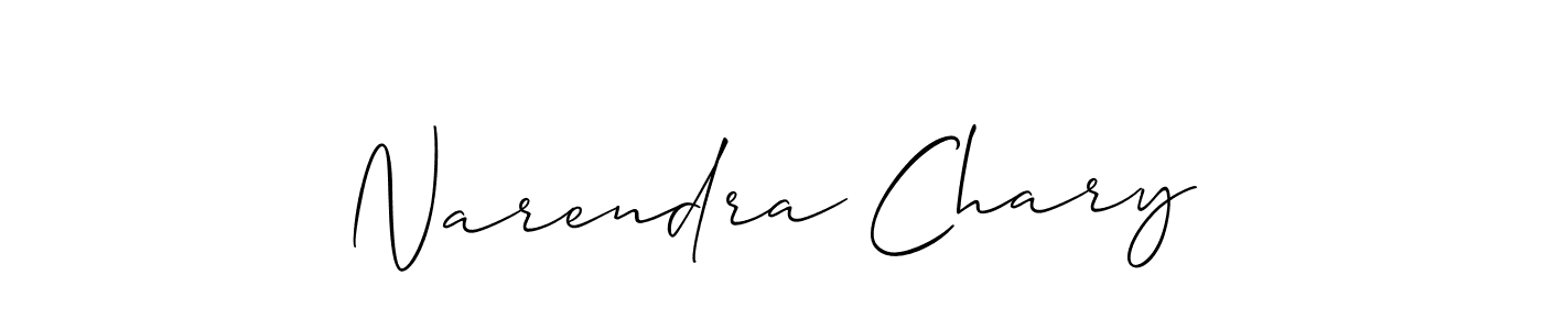 if you are searching for the best signature style for your name Narendra Chary. so please give up your signature search. here we have designed multiple signature styles  using Allison_Script. Narendra Chary signature style 2 images and pictures png