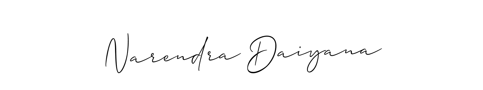 Similarly Allison_Script is the best handwritten signature design. Signature creator online .You can use it as an online autograph creator for name Narendra Daiyana. Narendra Daiyana signature style 2 images and pictures png