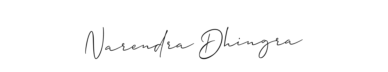 How to Draw Narendra Dhingra signature style? Allison_Script is a latest design signature styles for name Narendra Dhingra. Narendra Dhingra signature style 2 images and pictures png