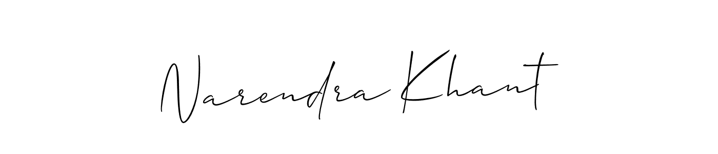 You should practise on your own different ways (Allison_Script) to write your name (Narendra Khant) in signature. don't let someone else do it for you. Narendra Khant signature style 2 images and pictures png