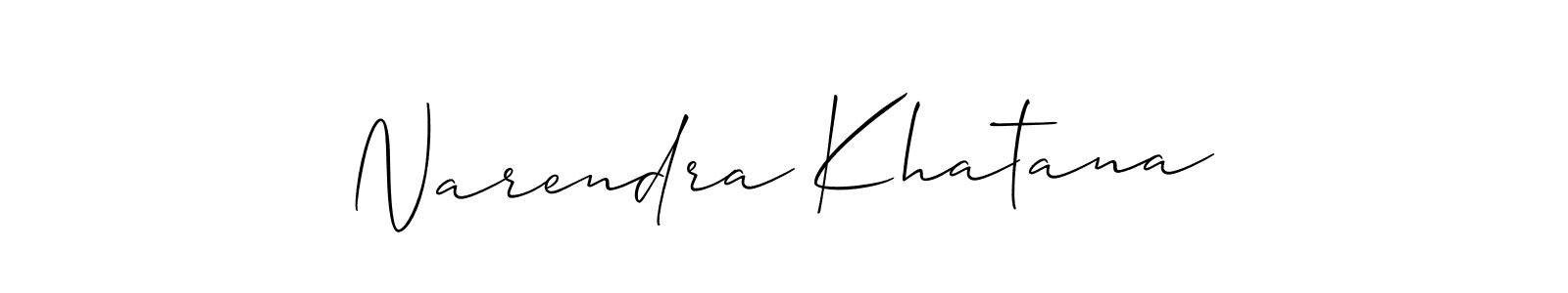 You should practise on your own different ways (Allison_Script) to write your name (Narendra Khatana) in signature. don't let someone else do it for you. Narendra Khatana signature style 2 images and pictures png