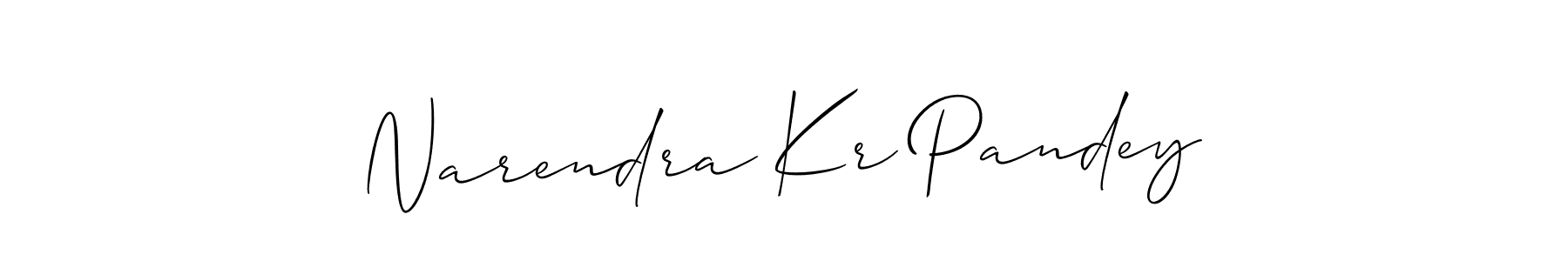 Allison_Script is a professional signature style that is perfect for those who want to add a touch of class to their signature. It is also a great choice for those who want to make their signature more unique. Get Narendra Kr Pandey name to fancy signature for free. Narendra Kr Pandey signature style 2 images and pictures png