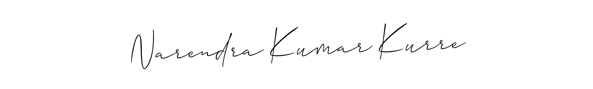 How to make Narendra Kumar Kurre name signature. Use Allison_Script style for creating short signs online. This is the latest handwritten sign. Narendra Kumar Kurre signature style 2 images and pictures png