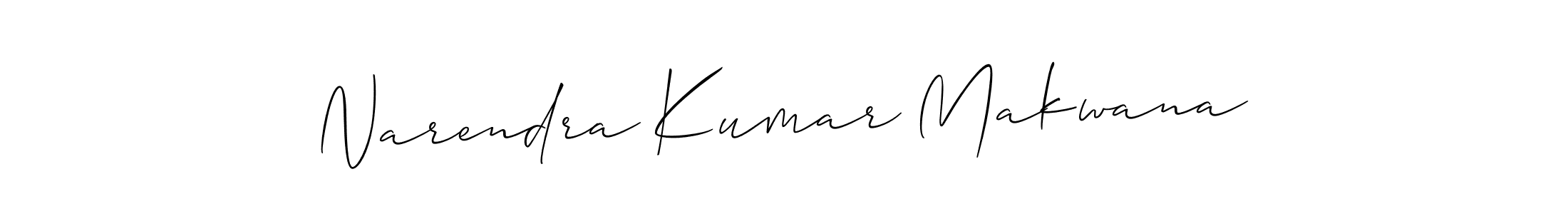 Allison_Script is a professional signature style that is perfect for those who want to add a touch of class to their signature. It is also a great choice for those who want to make their signature more unique. Get Narendra Kumar Makwana name to fancy signature for free. Narendra Kumar Makwana signature style 2 images and pictures png