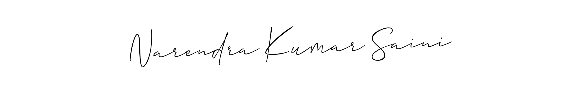 Make a beautiful signature design for name Narendra Kumar Saini. With this signature (Allison_Script) style, you can create a handwritten signature for free. Narendra Kumar Saini signature style 2 images and pictures png