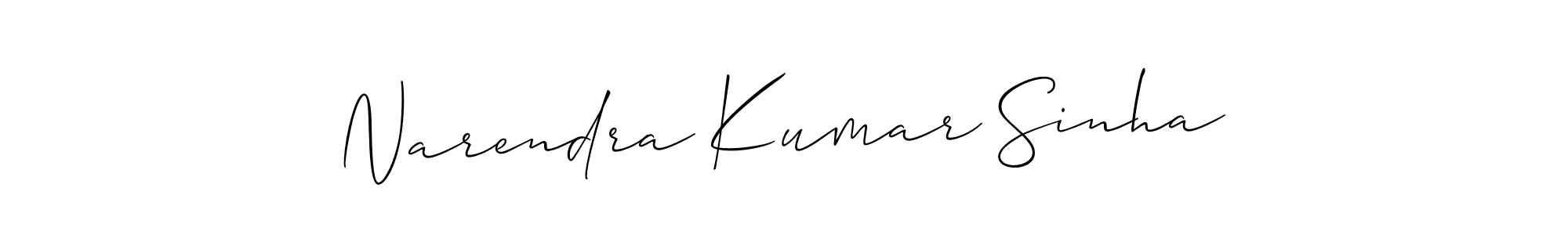 if you are searching for the best signature style for your name Narendra Kumar Sinha. so please give up your signature search. here we have designed multiple signature styles  using Allison_Script. Narendra Kumar Sinha signature style 2 images and pictures png