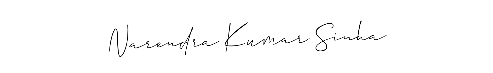 if you are searching for the best signature style for your name Narendra Kumar Sinha. so please give up your signature search. here we have designed multiple signature styles  using Allison_Script. Narendra Kumar Sinha signature style 2 images and pictures png