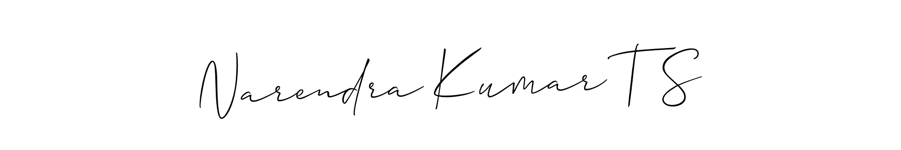 Narendra Kumar T S stylish signature style. Best Handwritten Sign (Allison_Script) for my name. Handwritten Signature Collection Ideas for my name Narendra Kumar T S. Narendra Kumar T S signature style 2 images and pictures png