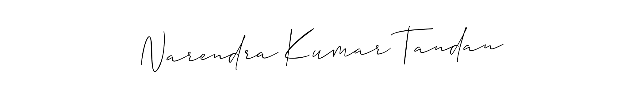 Use a signature maker to create a handwritten signature online. With this signature software, you can design (Allison_Script) your own signature for name Narendra Kumar Tandan. Narendra Kumar Tandan signature style 2 images and pictures png