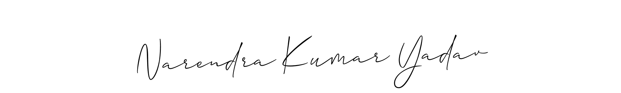 The best way (Allison_Script) to make a short signature is to pick only two or three words in your name. The name Narendra Kumar Yadav include a total of six letters. For converting this name. Narendra Kumar Yadav signature style 2 images and pictures png