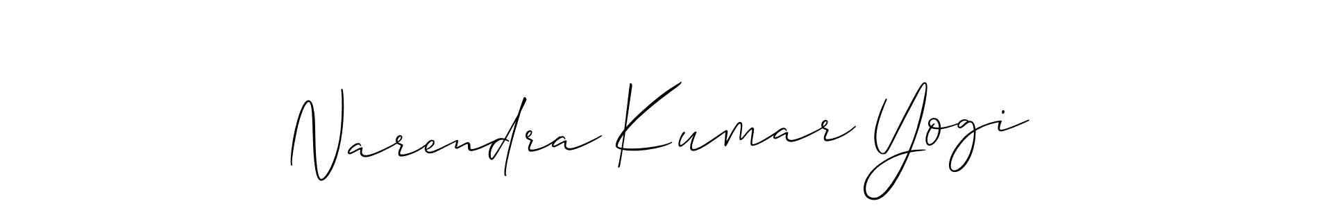 Create a beautiful signature design for name Narendra Kumar Yogi. With this signature (Allison_Script) fonts, you can make a handwritten signature for free. Narendra Kumar Yogi signature style 2 images and pictures png