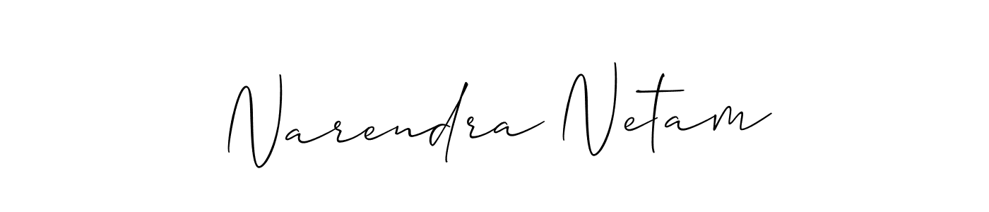 Make a beautiful signature design for name Narendra Netam. With this signature (Allison_Script) style, you can create a handwritten signature for free. Narendra Netam signature style 2 images and pictures png