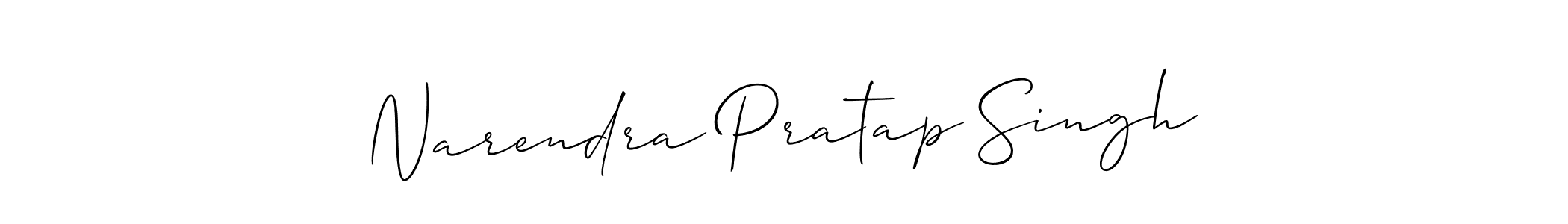 Use a signature maker to create a handwritten signature online. With this signature software, you can design (Allison_Script) your own signature for name Narendra Pratap Singh. Narendra Pratap Singh signature style 2 images and pictures png