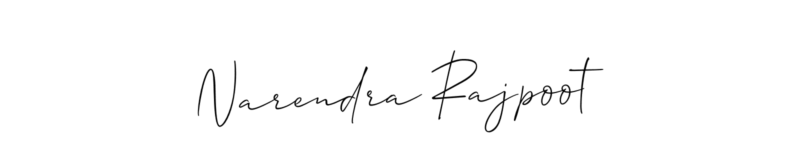 The best way (Allison_Script) to make a short signature is to pick only two or three words in your name. The name Narendra Rajpoot include a total of six letters. For converting this name. Narendra Rajpoot signature style 2 images and pictures png