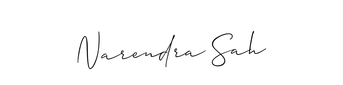 Make a beautiful signature design for name Narendra Sah. With this signature (Allison_Script) style, you can create a handwritten signature for free. Narendra Sah signature style 2 images and pictures png