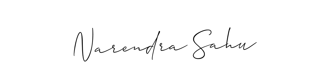 Create a beautiful signature design for name Narendra Sahu. With this signature (Allison_Script) fonts, you can make a handwritten signature for free. Narendra Sahu signature style 2 images and pictures png