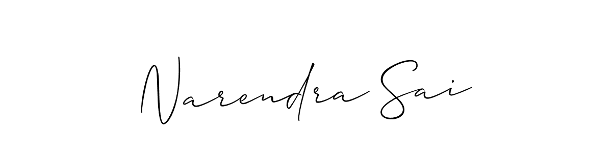 You should practise on your own different ways (Allison_Script) to write your name (Narendra Sai) in signature. don't let someone else do it for you. Narendra Sai signature style 2 images and pictures png