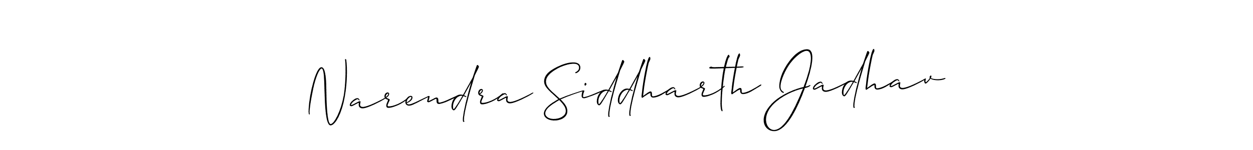 You should practise on your own different ways (Allison_Script) to write your name (Narendra Siddharth Jadhav) in signature. don't let someone else do it for you. Narendra Siddharth Jadhav signature style 2 images and pictures png