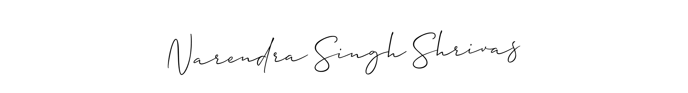 The best way (Allison_Script) to make a short signature is to pick only two or three words in your name. The name Narendra Singh Shrivas include a total of six letters. For converting this name. Narendra Singh Shrivas signature style 2 images and pictures png