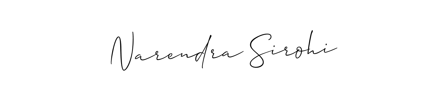 Make a beautiful signature design for name Narendra Sirohi. With this signature (Allison_Script) style, you can create a handwritten signature for free. Narendra Sirohi signature style 2 images and pictures png