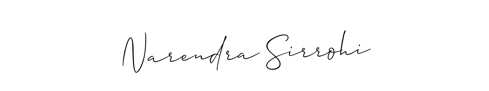 Design your own signature with our free online signature maker. With this signature software, you can create a handwritten (Allison_Script) signature for name Narendra Sirrohi. Narendra Sirrohi signature style 2 images and pictures png