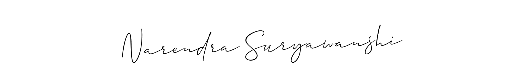 Design your own signature with our free online signature maker. With this signature software, you can create a handwritten (Allison_Script) signature for name Narendra Suryawanshi. Narendra Suryawanshi signature style 2 images and pictures png