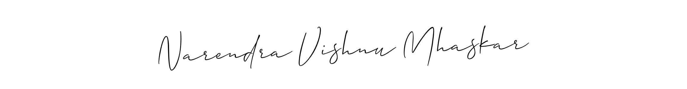 Design your own signature with our free online signature maker. With this signature software, you can create a handwritten (Allison_Script) signature for name Narendra Vishnu Mhaskar. Narendra Vishnu Mhaskar signature style 2 images and pictures png