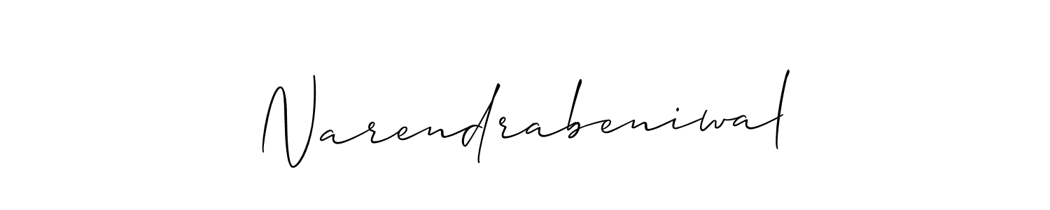 Make a short Narendrabeniwal signature style. Manage your documents anywhere anytime using Allison_Script. Create and add eSignatures, submit forms, share and send files easily. Narendrabeniwal signature style 2 images and pictures png