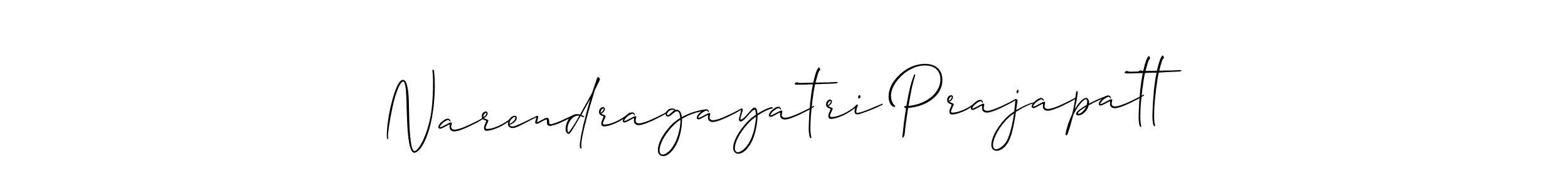 How to Draw Narendragayatri Prajapatt signature style? Allison_Script is a latest design signature styles for name Narendragayatri Prajapatt. Narendragayatri Prajapatt signature style 2 images and pictures png