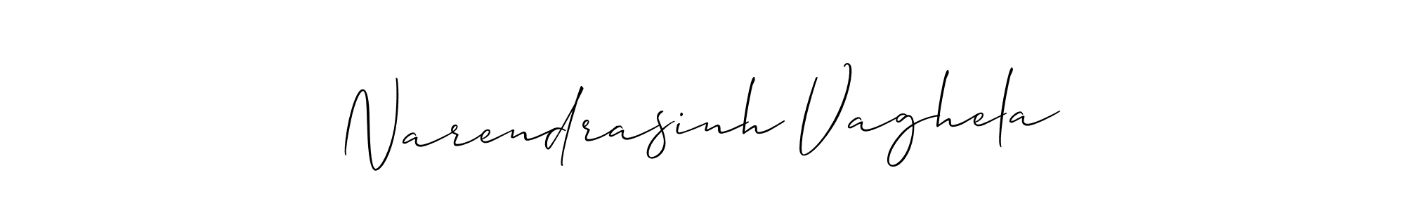 Create a beautiful signature design for name Narendrasinh Vaghela. With this signature (Allison_Script) fonts, you can make a handwritten signature for free. Narendrasinh Vaghela signature style 2 images and pictures png