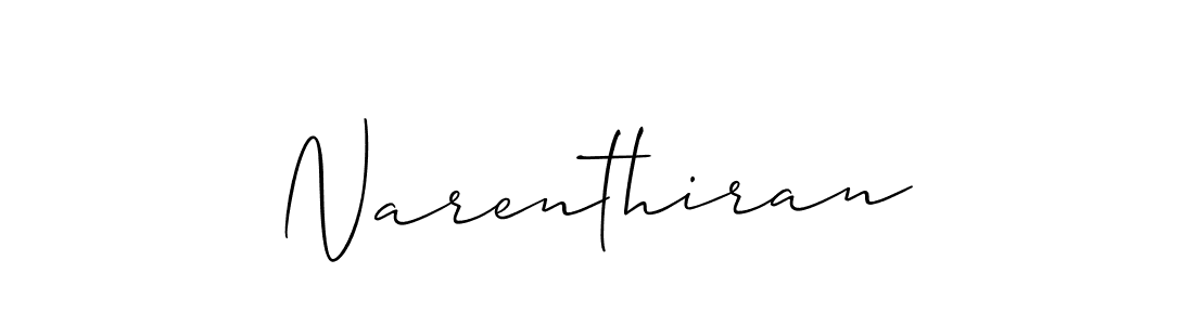 Make a beautiful signature design for name Narenthiran. With this signature (Allison_Script) style, you can create a handwritten signature for free. Narenthiran signature style 2 images and pictures png