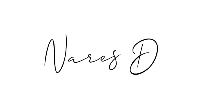 Use a signature maker to create a handwritten signature online. With this signature software, you can design (Allison_Script) your own signature for name Nares D. Nares D signature style 2 images and pictures png