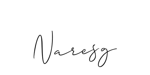 if you are searching for the best signature style for your name Naresg. so please give up your signature search. here we have designed multiple signature styles  using Allison_Script. Naresg signature style 2 images and pictures png