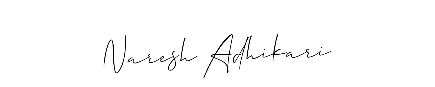 The best way (Allison_Script) to make a short signature is to pick only two or three words in your name. The name Naresh Adhikari include a total of six letters. For converting this name. Naresh Adhikari signature style 2 images and pictures png